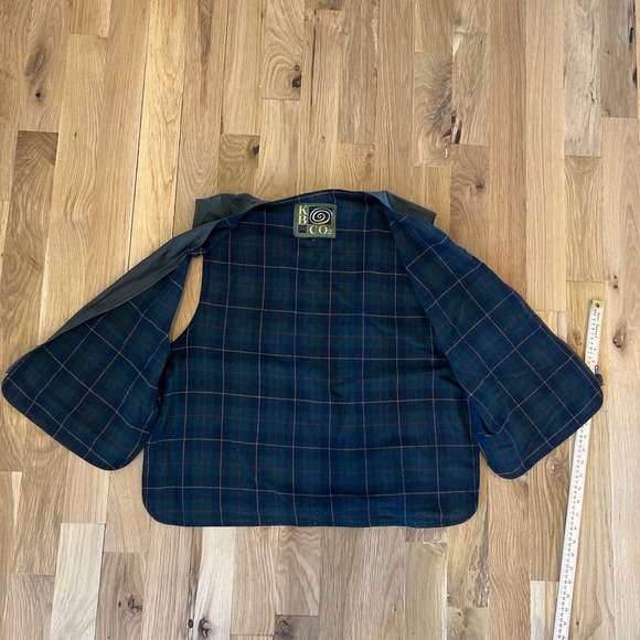 Mens Kenneth Barnard KB Co2 Olive Green Vest w/Wool Plaid Lining sz L - Picture 4 of 6